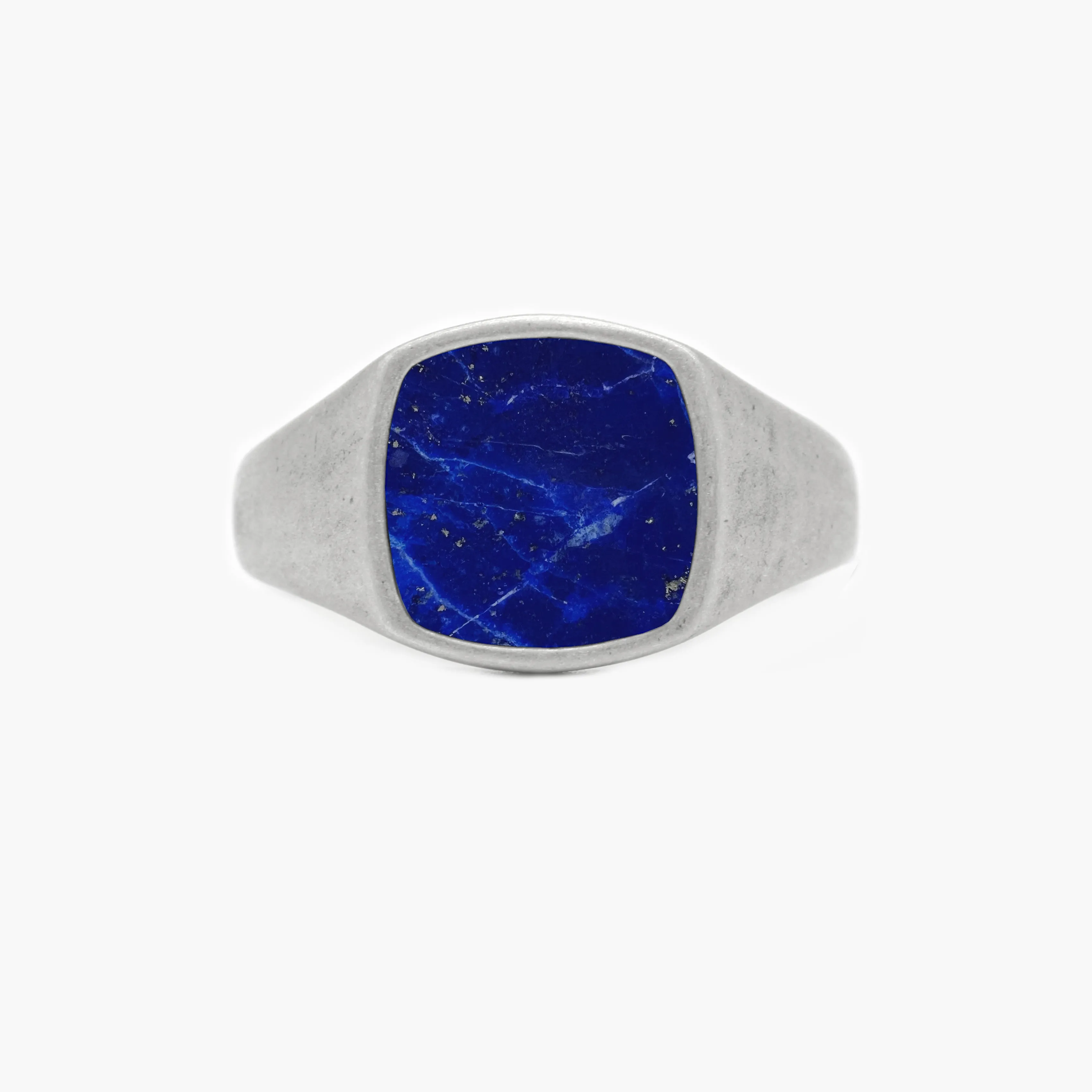 Cushion Signet Ring With Lapis Lazuli Stone