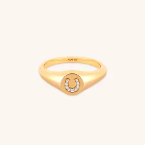 Horseshoe Signet Ring in Gold